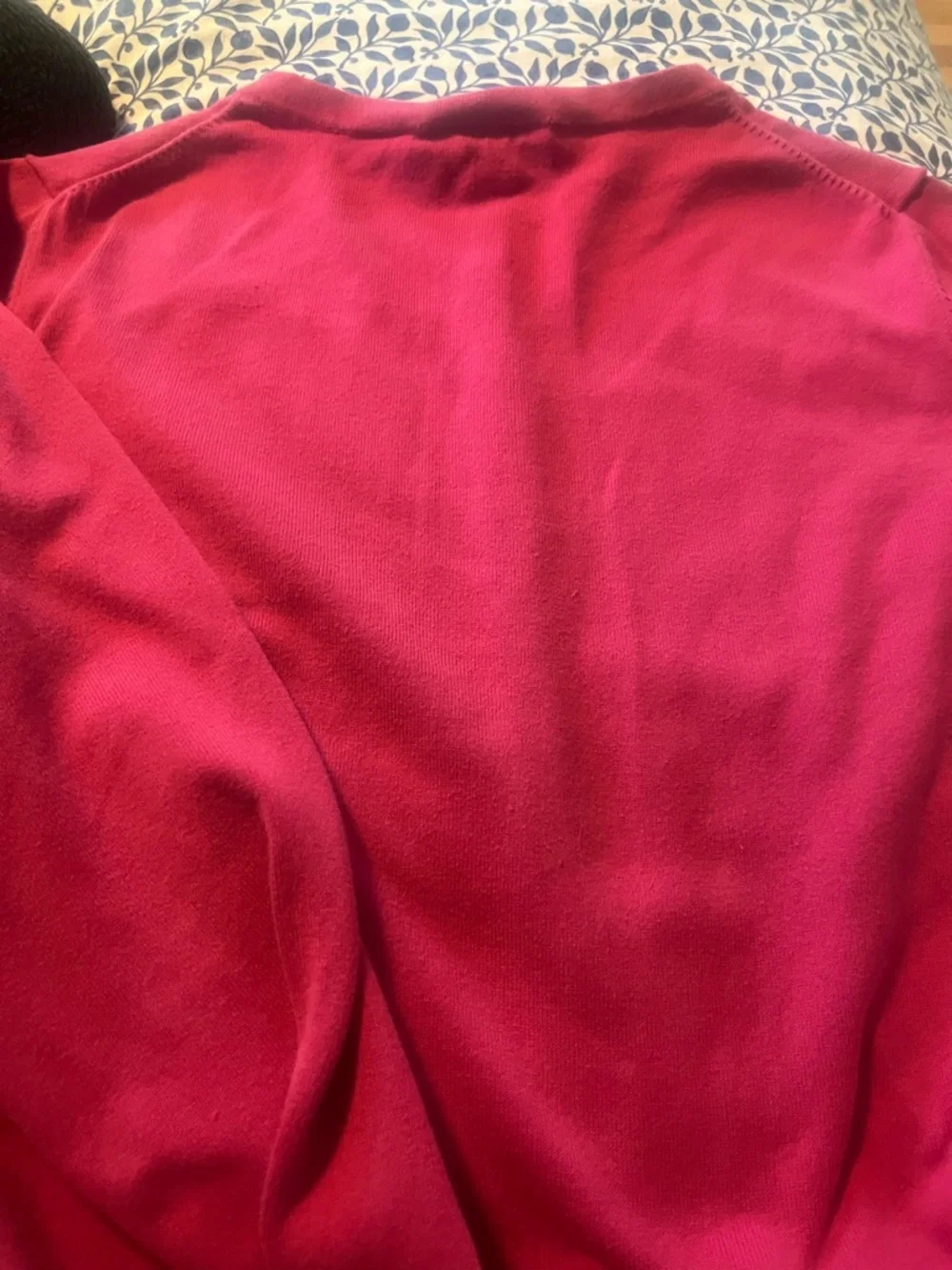 LOFT Fuchsia Crewneck Cardigan with Crystal Buttons - Picture 6 of 8